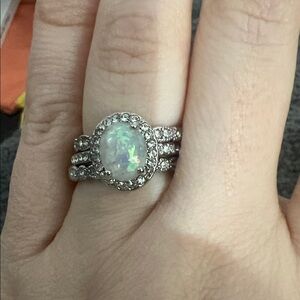 Elegant Silver Opal Ring